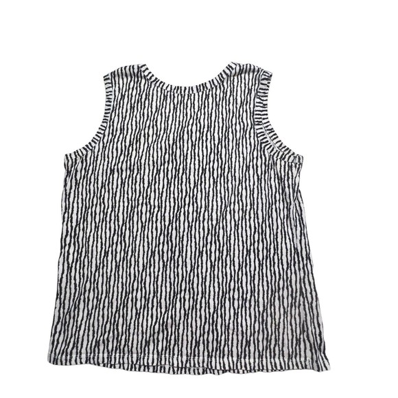 Merona Shirt Women 2XL Black White Striped Tank Top Sleeveless Scoop Neck Blouse - Picture 3 of 7